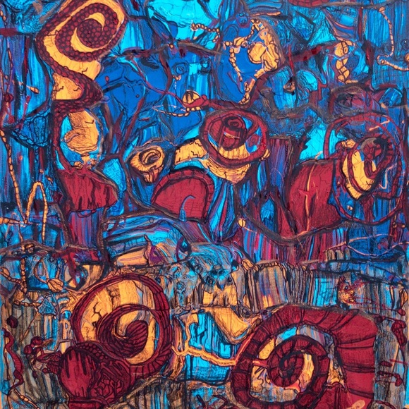 The Invasion, alien, ufo, bright original, medium textured, extraterrestrial art - Picture 3 of 6